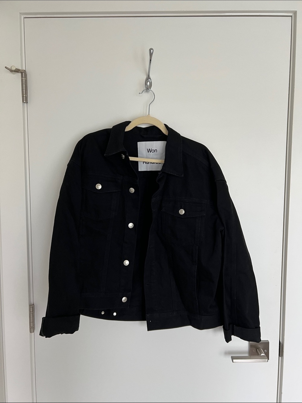 Won Hundred Black Jean Jacket with Silver Buttons